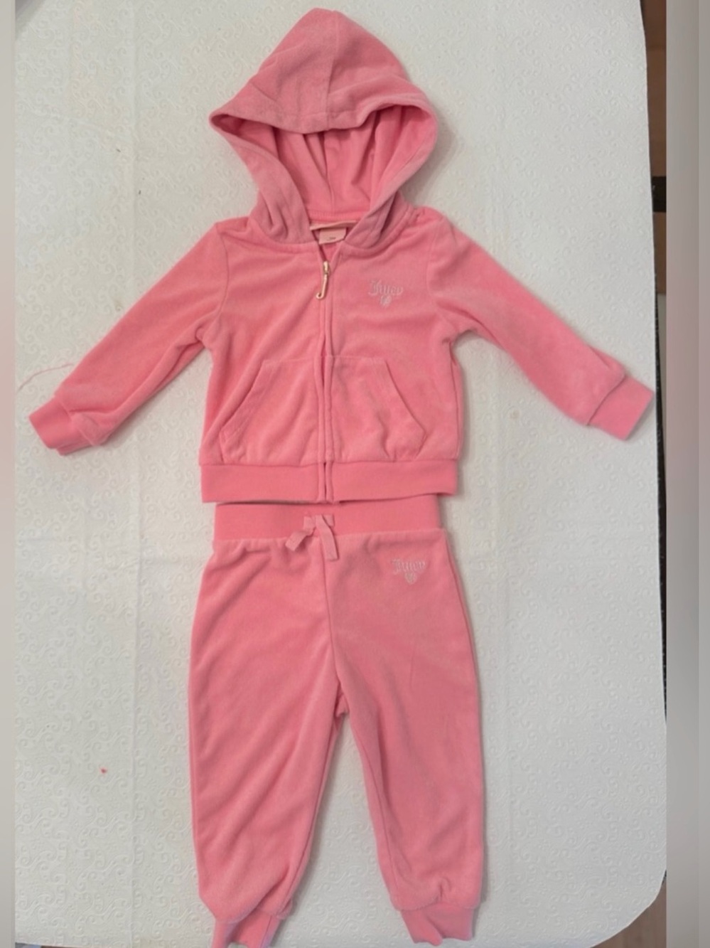 Juicy Couture French Terry Zip Hoodie & Joggers Set (Baby) 12M